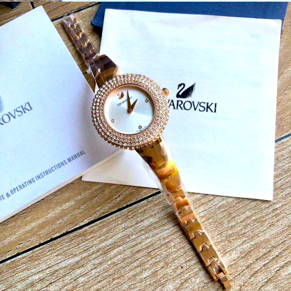 ORIGINAL SWAROVSKI CRYSTAL ROSE GOLD WHITE DIAL WATCH 5484073